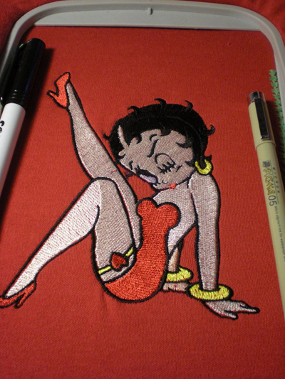 Betty Boop machine embroidery design